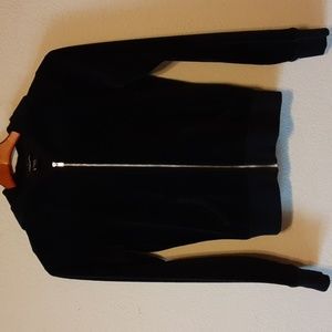 90s Vintage Velour Hoodie w/Pockets S